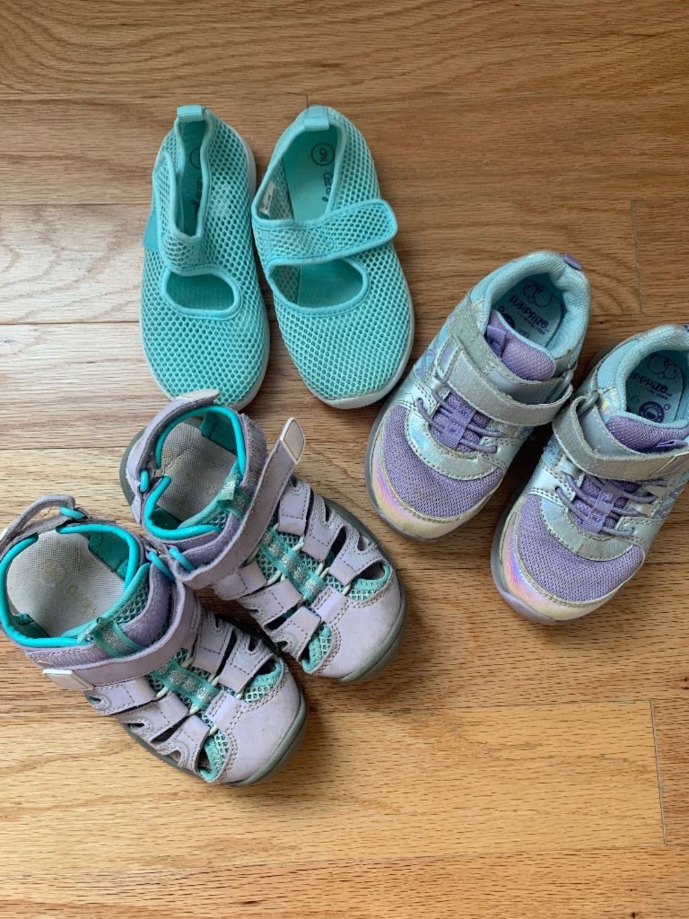 Lot of 3 girls summer shoes size 9